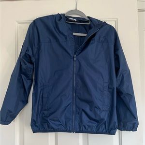 Lands End Kids rain Jacket size Medium 10-12 Navy Blue